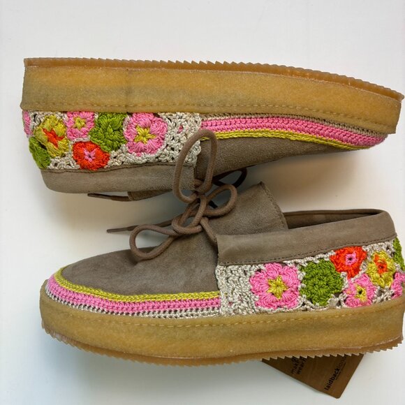 Laidback London Komo Crochet Moccasin Gum Sole Boho EU 38 Artsy Boho Anthro - Picture 2 of 8